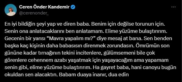 Sırrı Süreyya Önder'in kızından sosyal medya paylaşımı