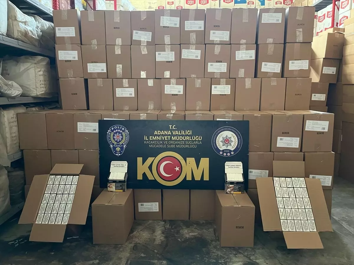 Adana\'da 27 Milyon Kaçak Makaron Ele Geçirildi