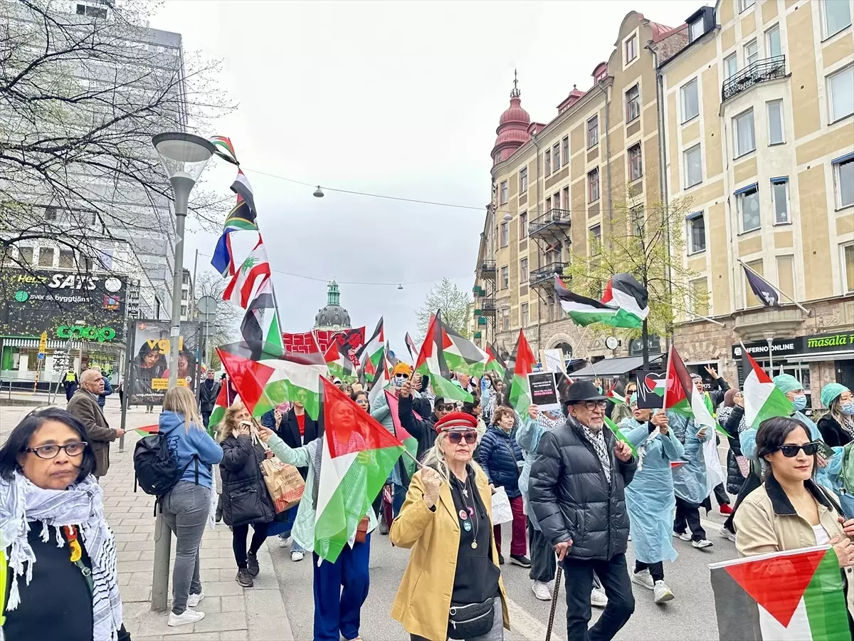 Stockholm\'de Filistin\'e Destek Gösterisi