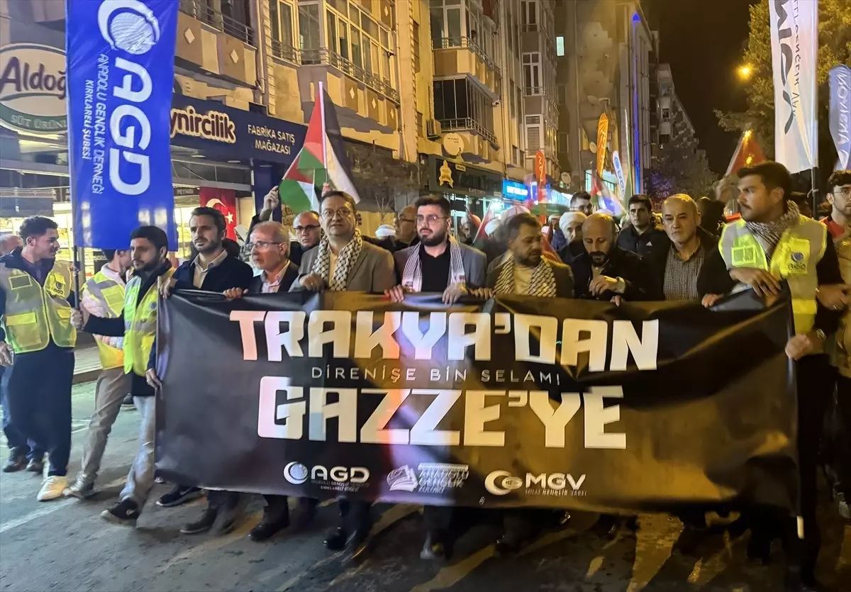 Kırklareli\'nde, İsrail\'in Gazze\'ye yönelik saldırıları protesto edildi