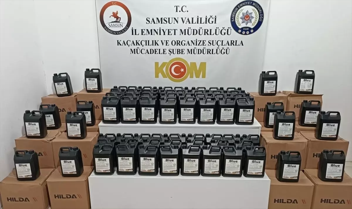 Samsun\'da 1 Ton Etil Alkol Ele Geçirildi