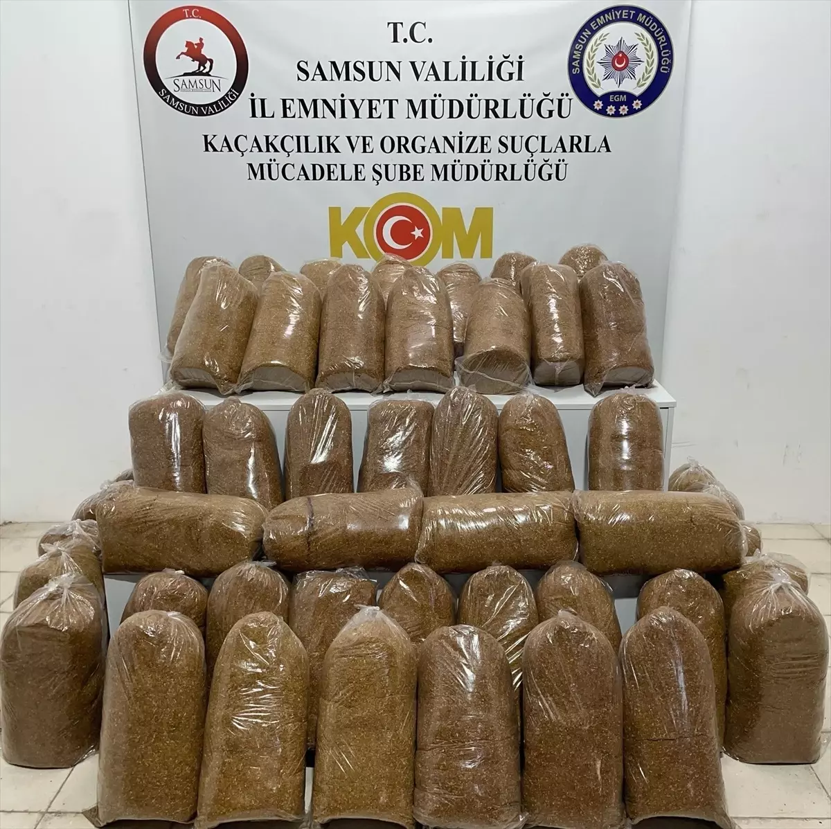 İlkadım\'da 240 kg Kaçak Tütün Ele Ge geçirildi