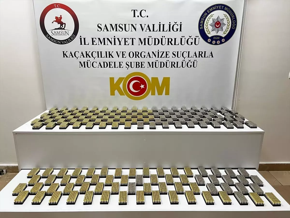Samsun\'da Kaçak Tabanca Fişeği Ele Geçirildi