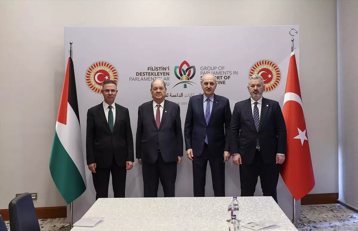 TBMM Başkanı Kurtulmuş, Filistin Ulusal Konseyi Başkanı Fattouh ile görüştü