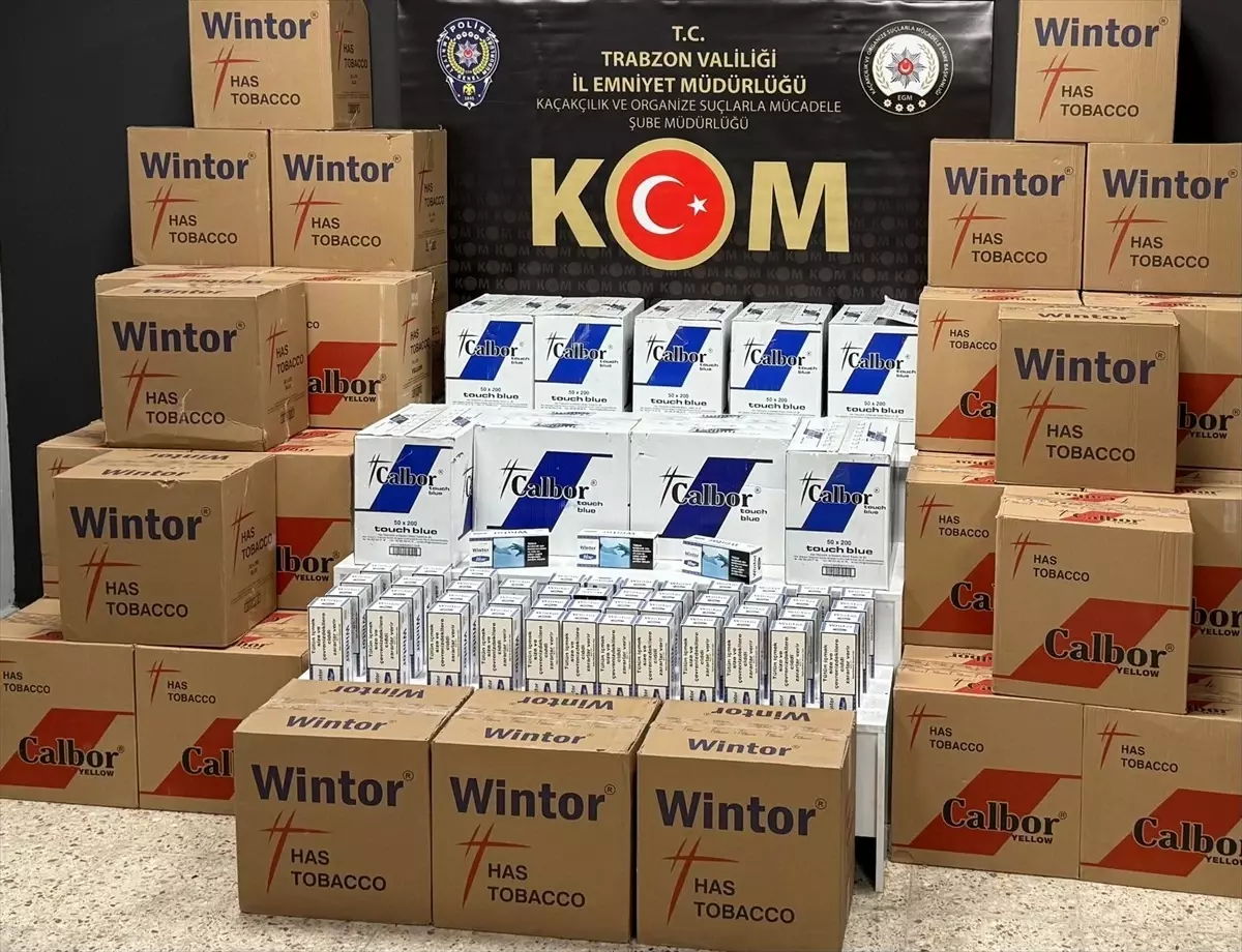 Trabzon\'da Kaçak Tütün ve Makaron Operasyonu