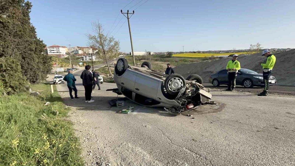 Tekirdağ\'da Kaza: Araç Takla Attı, Sürücü Yaralandı