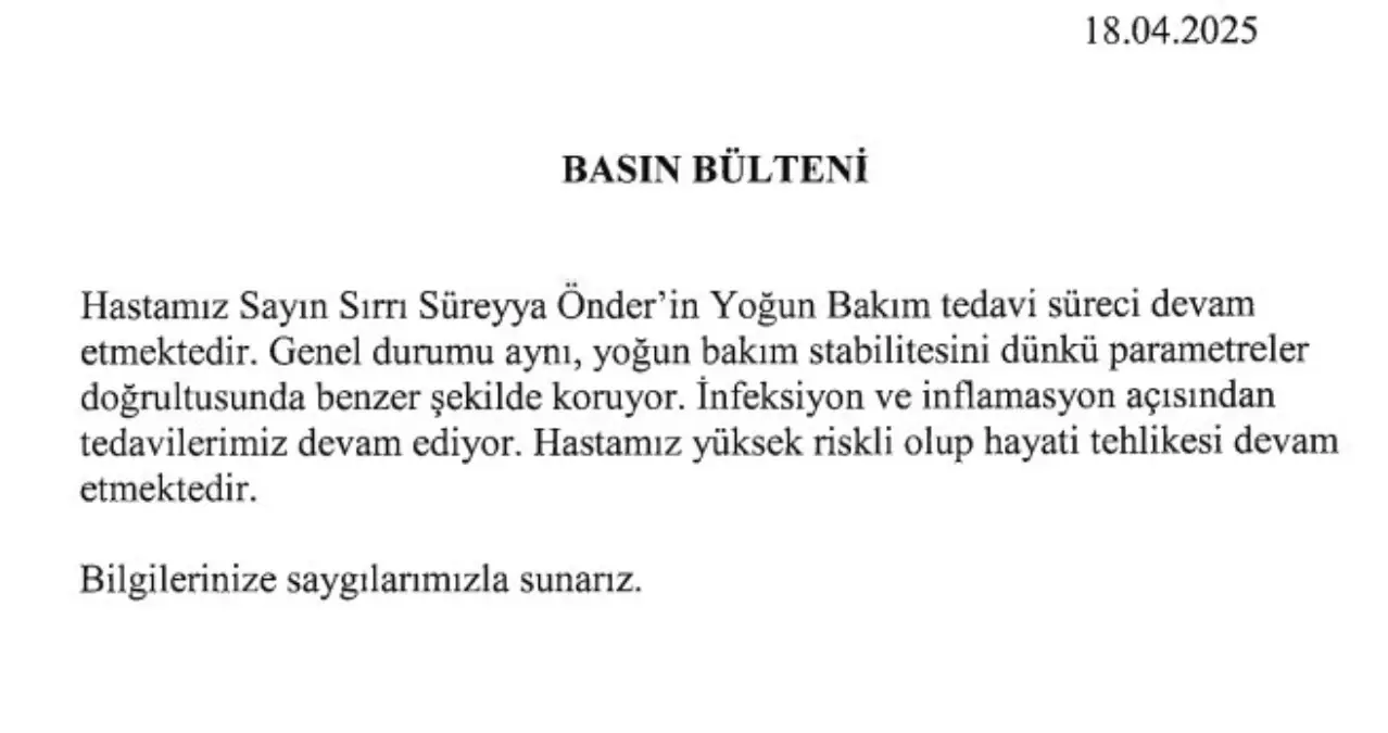 Sırrı Süreyya Önder\'in Sağlık Durumu Kritik