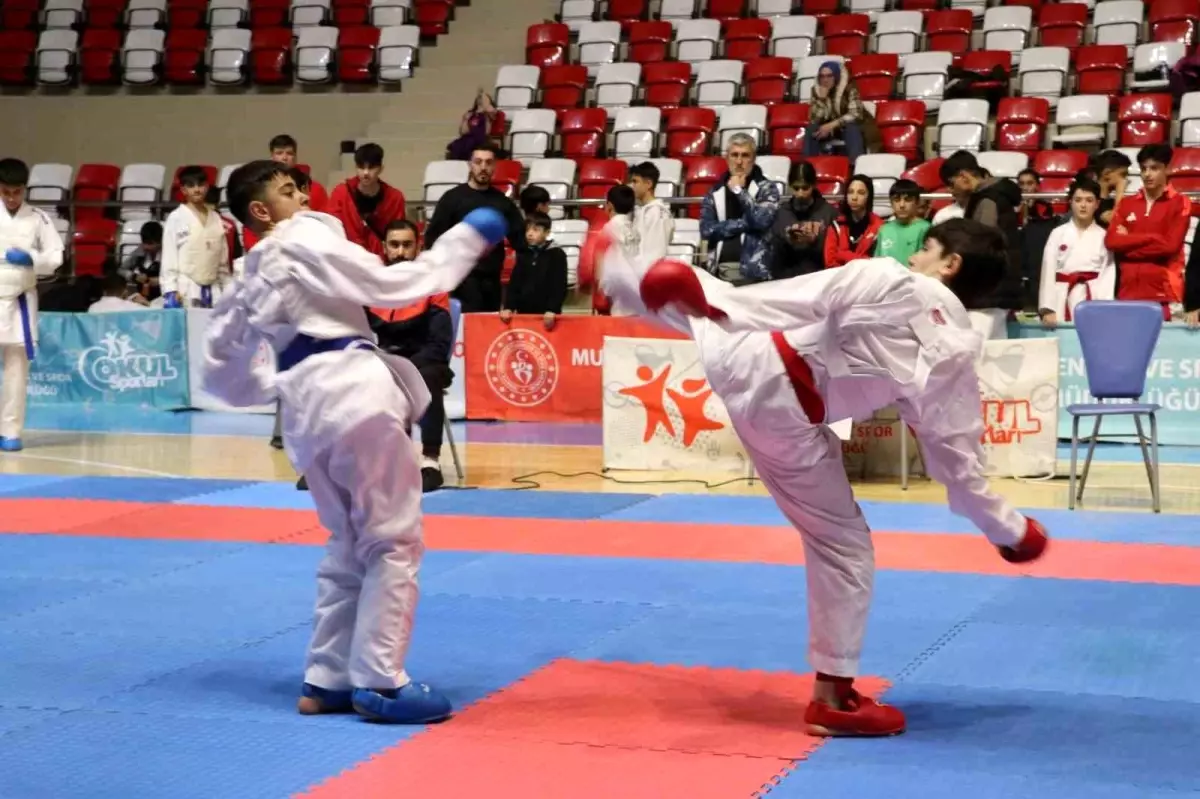 Muş\'ta Okul Sporları Karate Müsabakaları Başladı