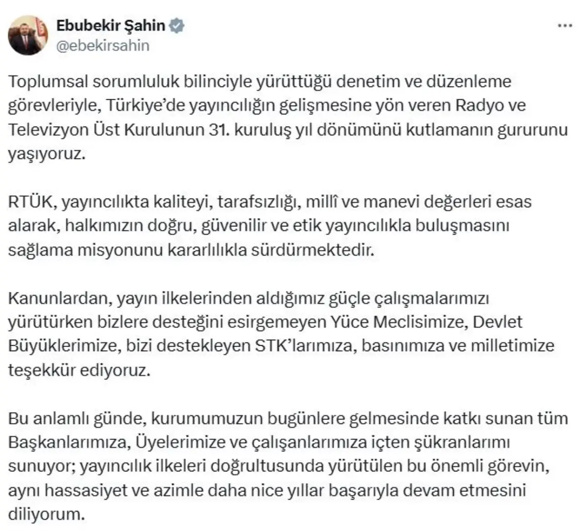 RTÜK 31. Yılını Kutladı