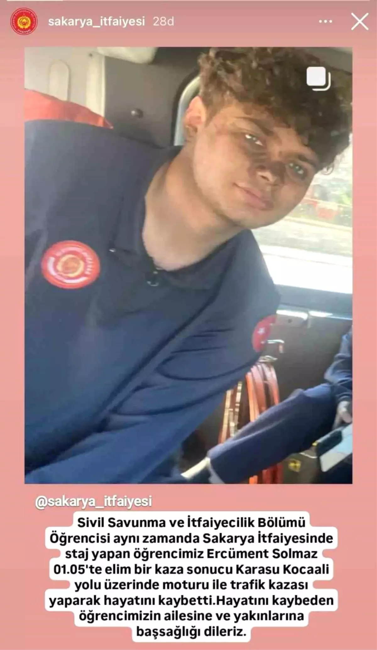 Stajyer İtfaiyeci Motosiklet Kazasında Hayatını Kaybetti