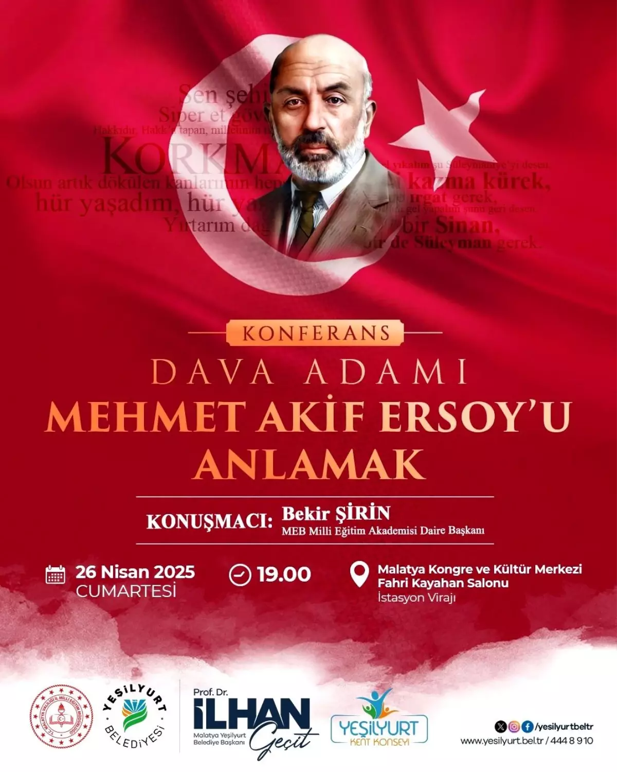 Yeşilyurt\'ta Mehmet Akif Ersoy Konferansı Düzenlenecek