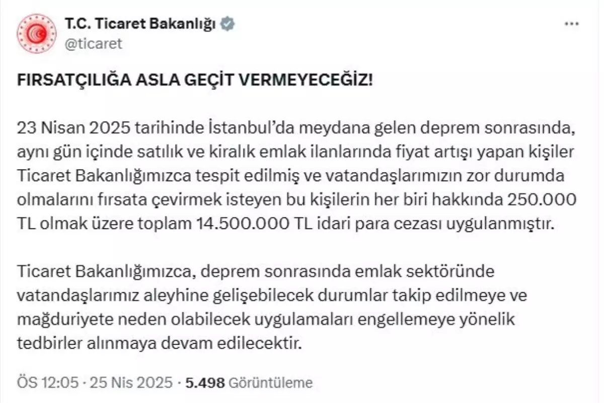 İstanbul\'da Emlak Fiyatlarına Ceza