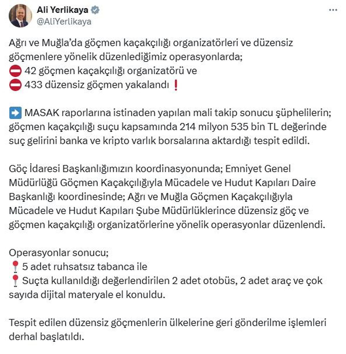 Göçmen Kaçakçılığı Operasyonları