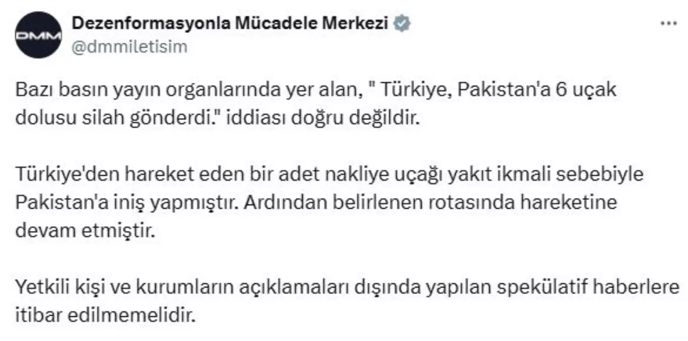 DMM\'den Silah İddiasına Yanıt