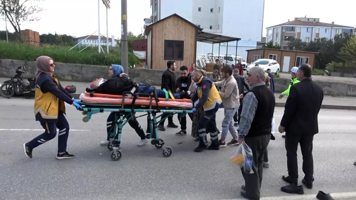 Bafra\'da motosiklet kazası: Sürücü yaralı