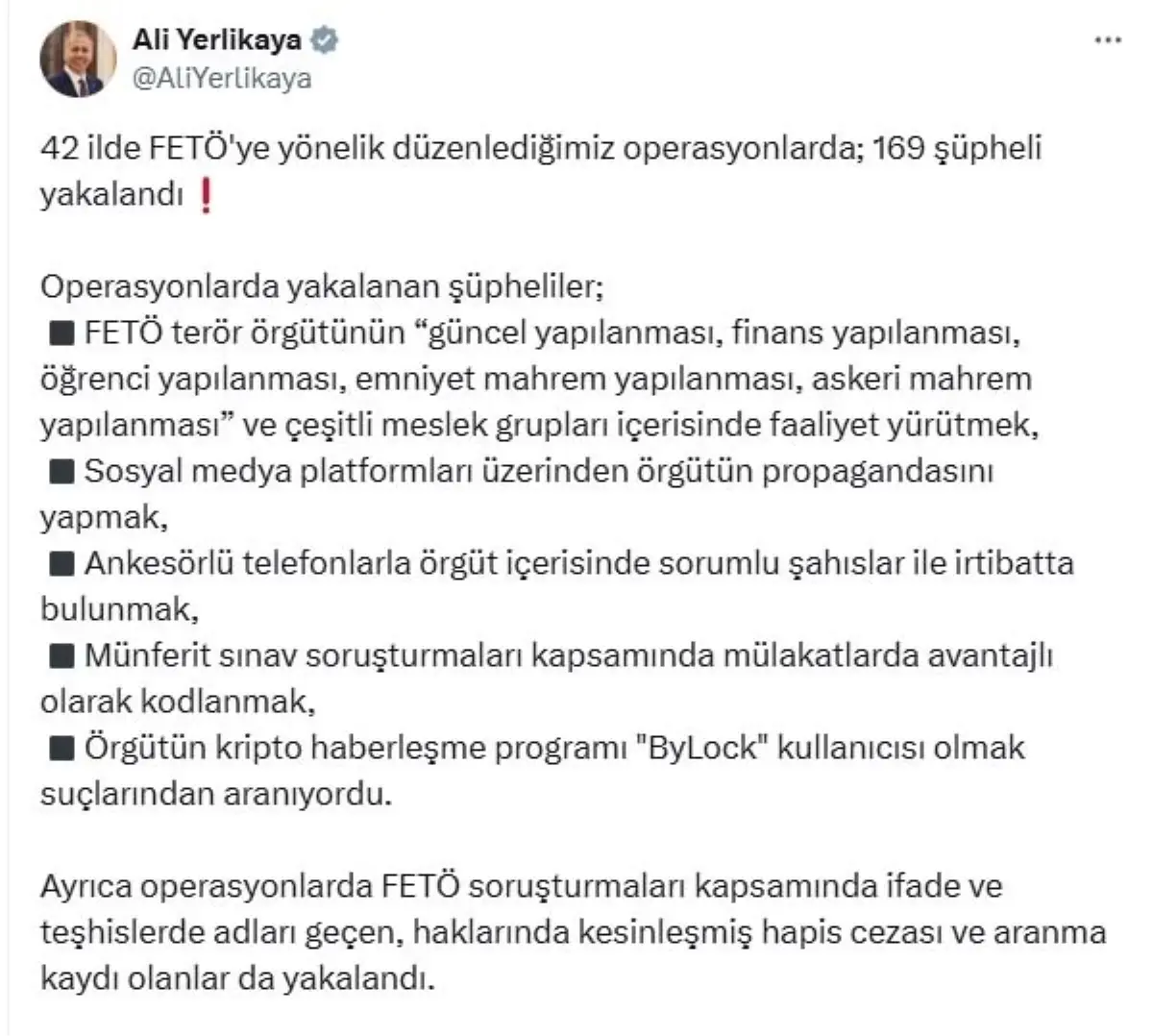 FETÖ\'ye 42 İl\'de Operasyon: 169 Şüpheli Yakalandı