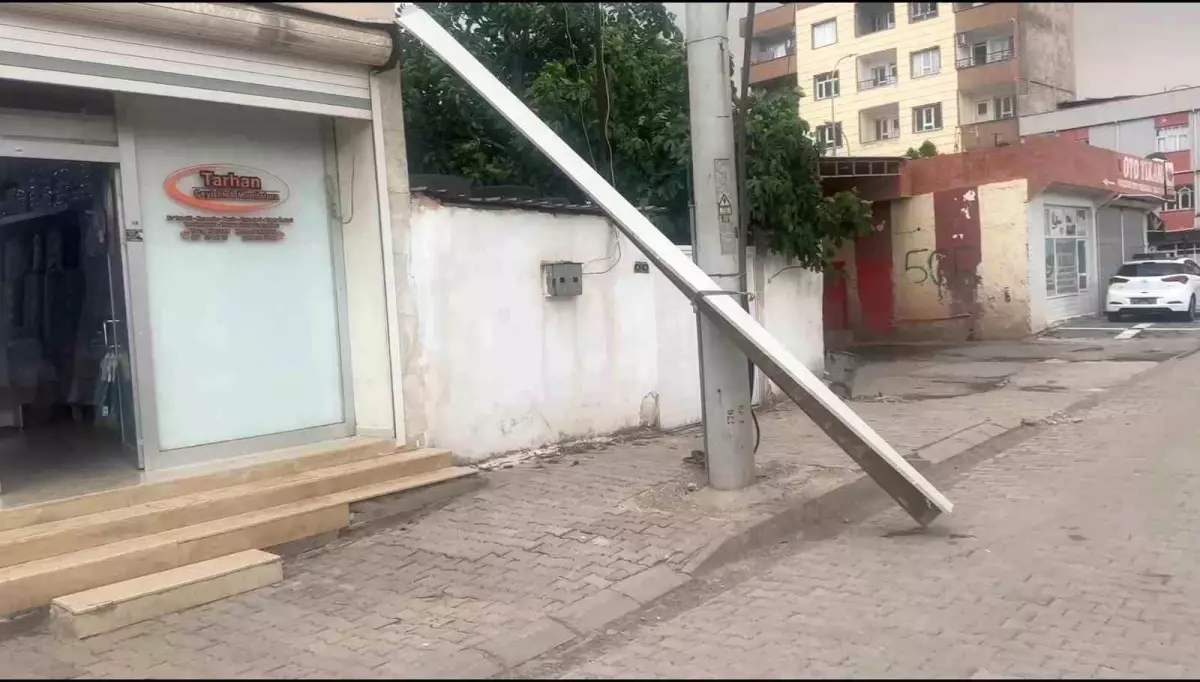 Ceylanpınar\'da Fırtına Ağaçları Devrip Sürücülere Zor Anlar Yaşattı