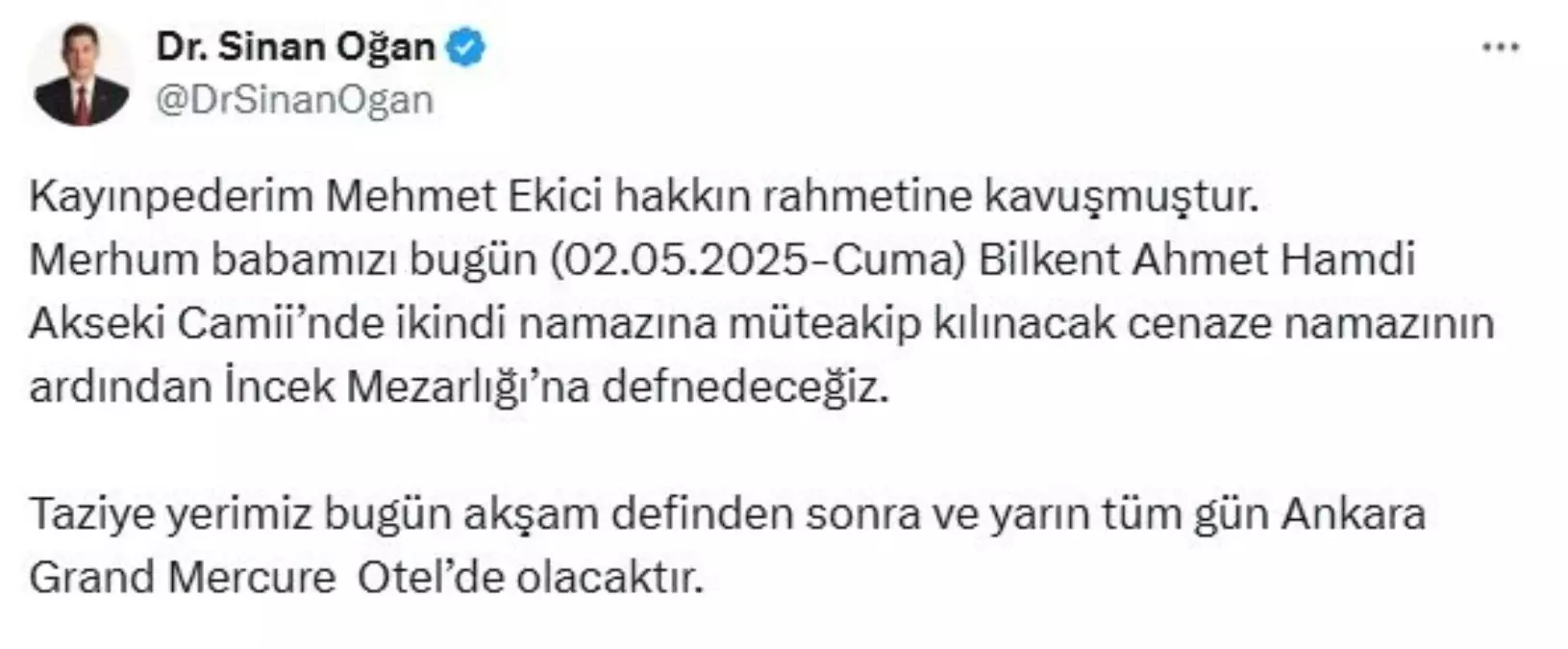 MHP\'li Milletvekili Mehmet Ekici Hayatını Kaybetti
