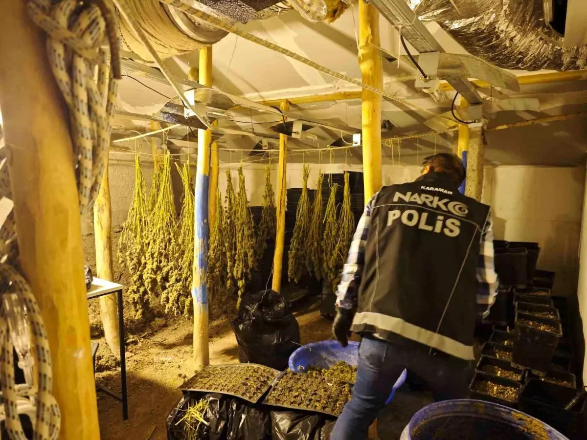 Karaman\'da Gizli Kenevir Serası Operasyonu