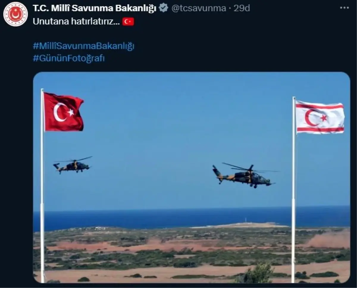 MSB\'den KKTC ve Türk Bayrağı Paylaşımı