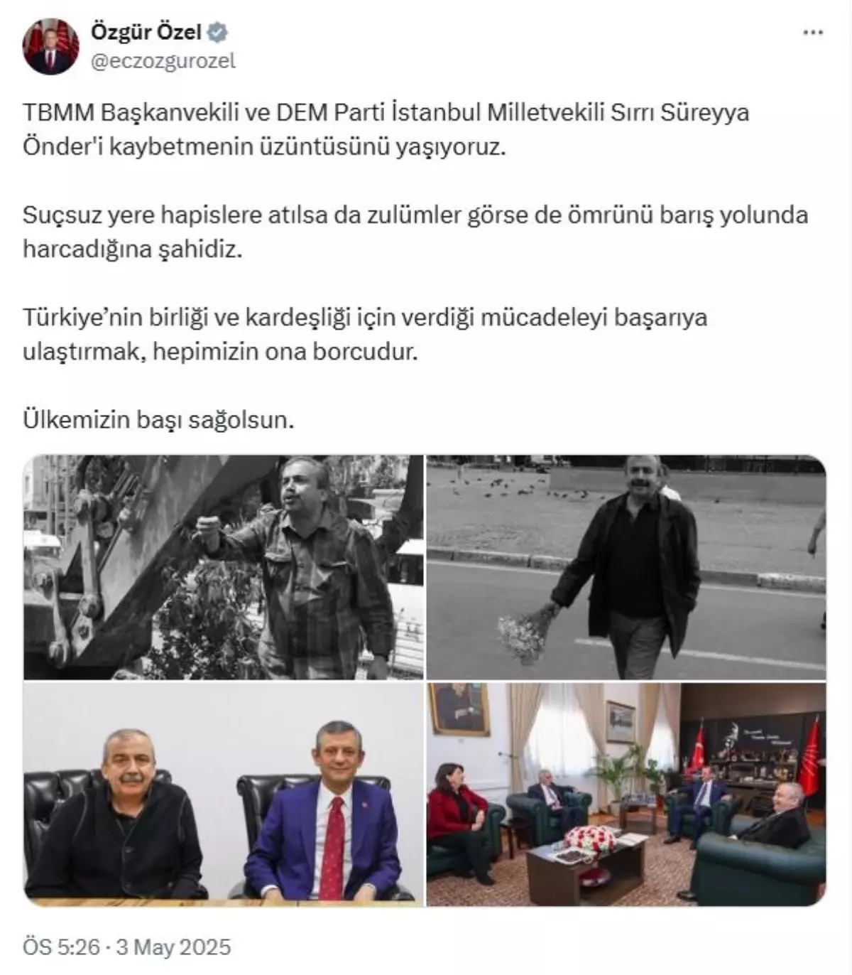 Sırrı Süreyya Önder\'e Veda