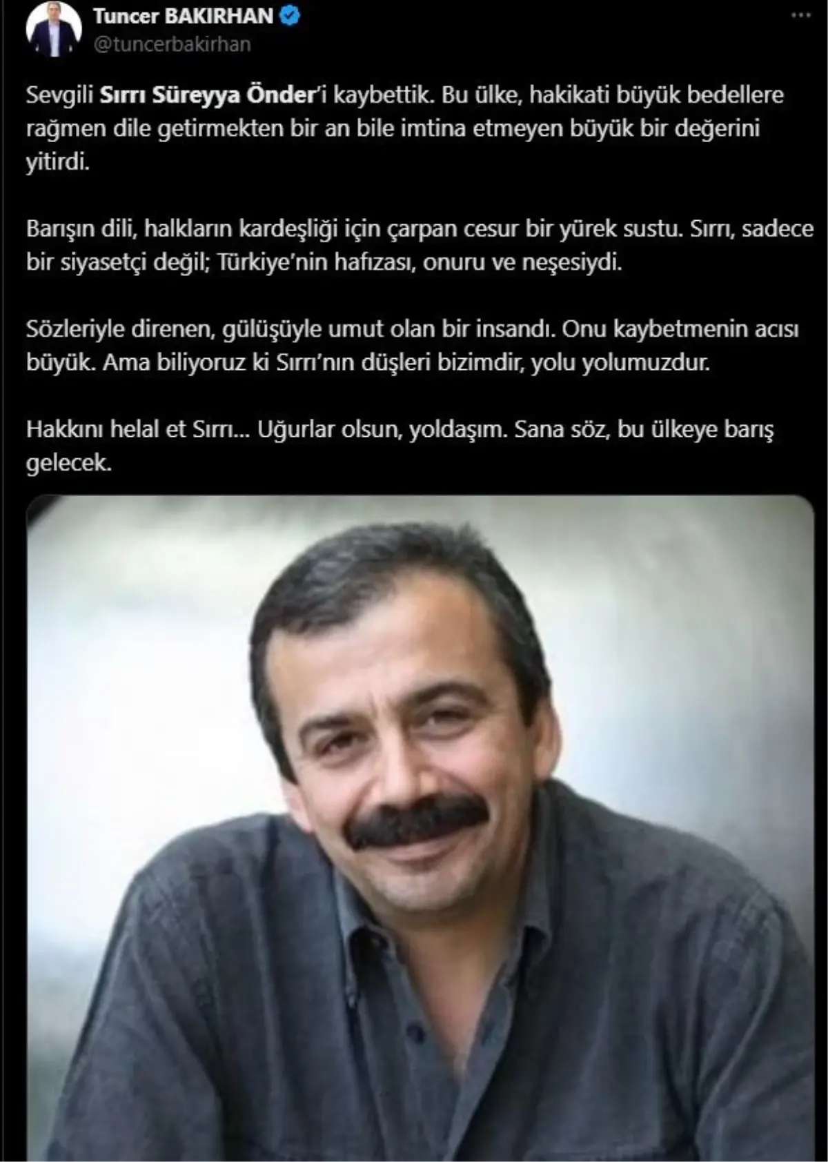 Sırrı Süreyya Önder\'e Veda