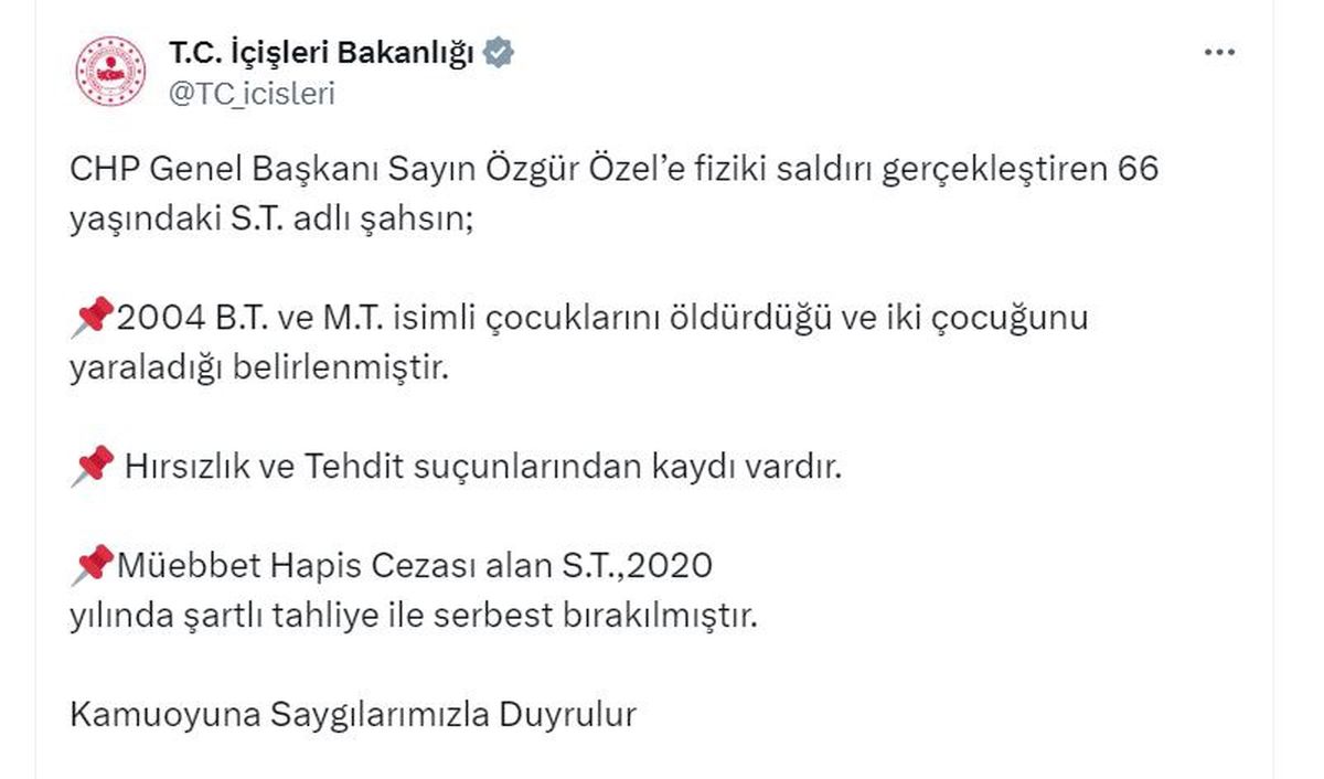Özgür Özel\'e Saldıran Şahısın Geçmişi