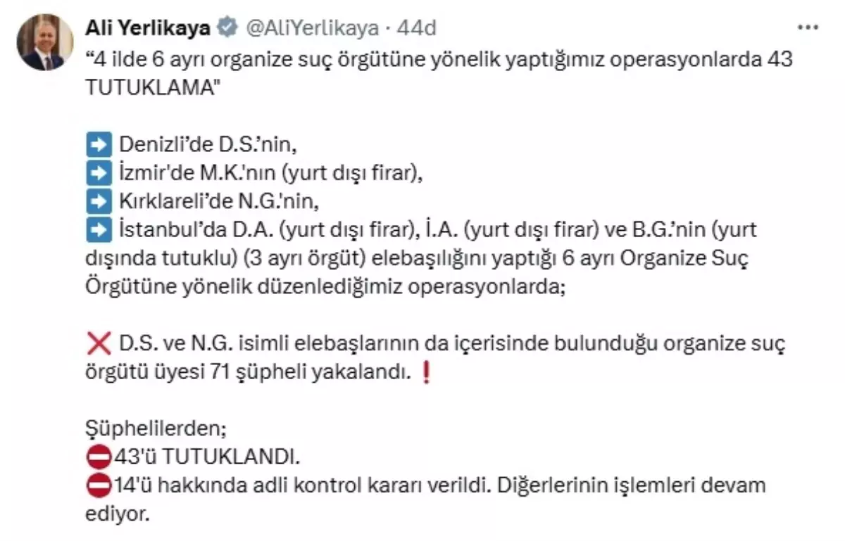 4 İl\'de Suç Örgütlerine Büyük Operasyon