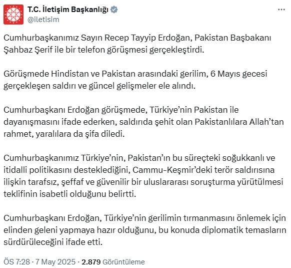 Cumhurbaşkanı Erdoğan, Pakistan Başbakanı Şahbaz Şerif ile görüştü