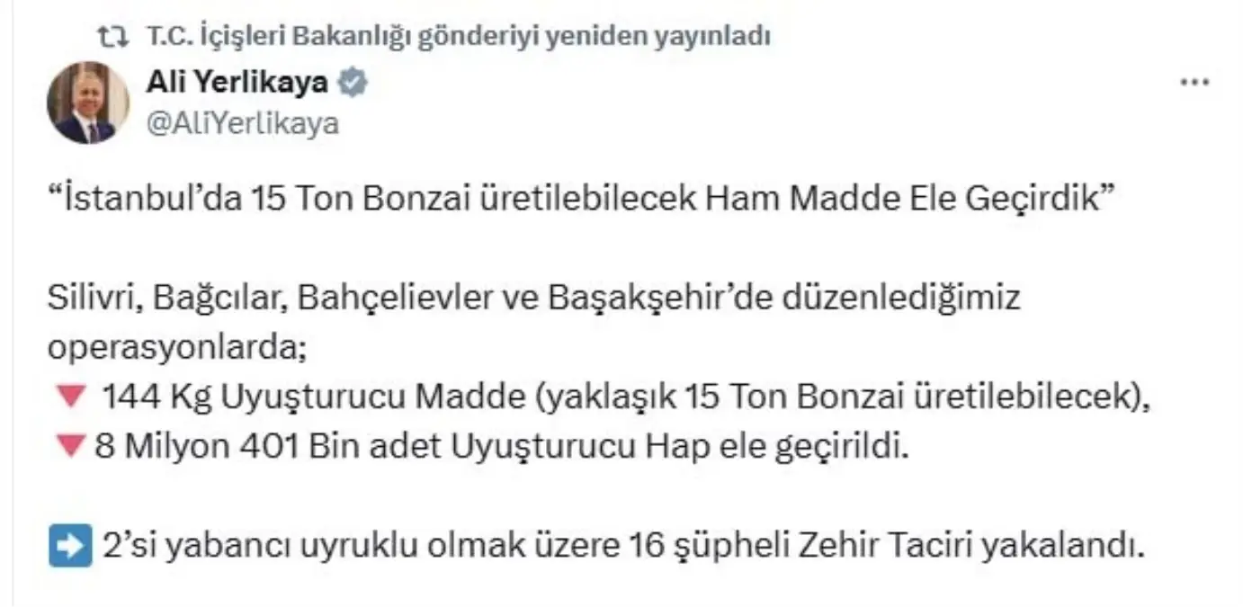 İstanbul\'da Uyuşturucu Operasyonu: 16 Şüpheli Yakalandı