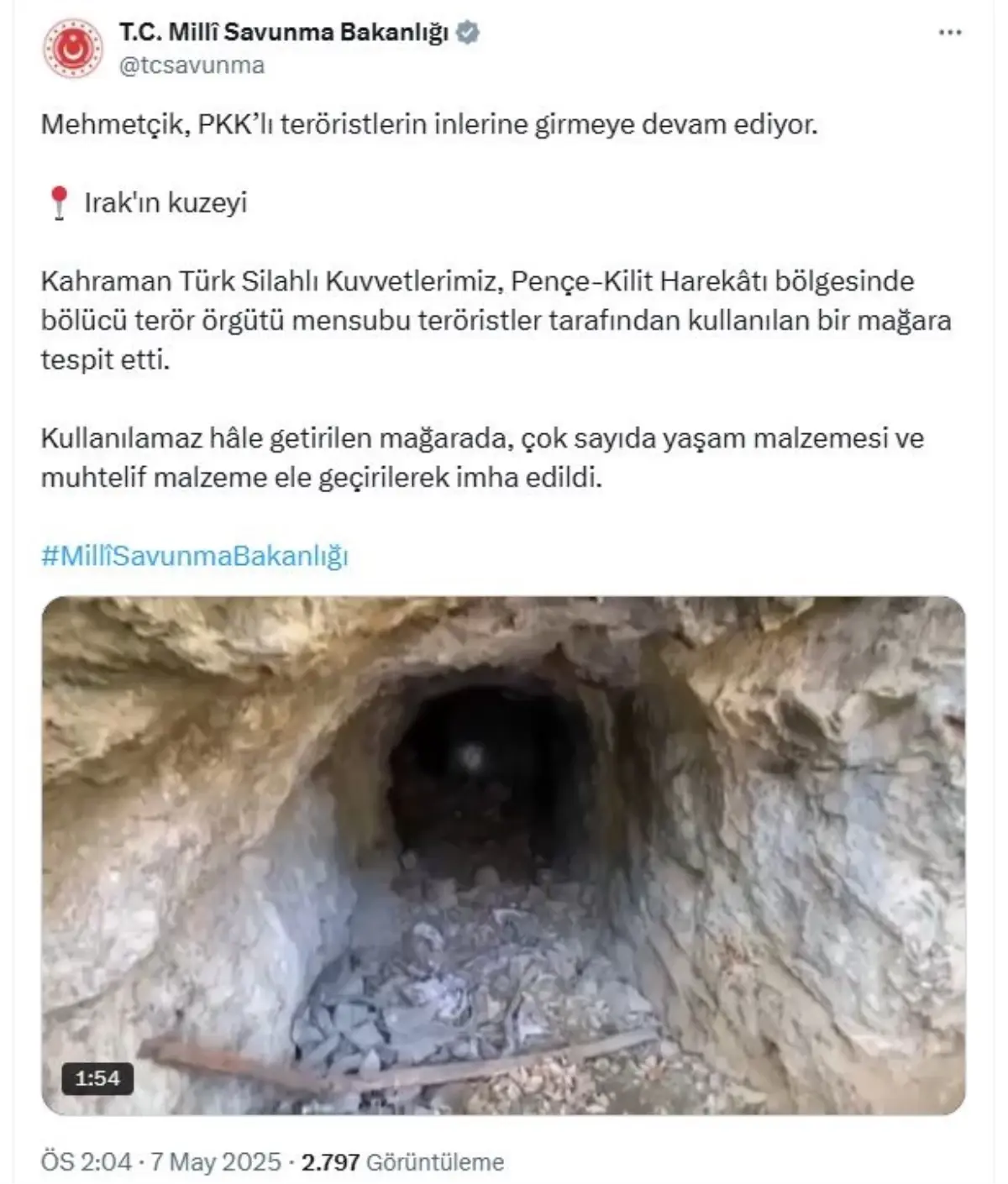 Mehmetçik, PKK\'lıların Mağarasını Buldu
