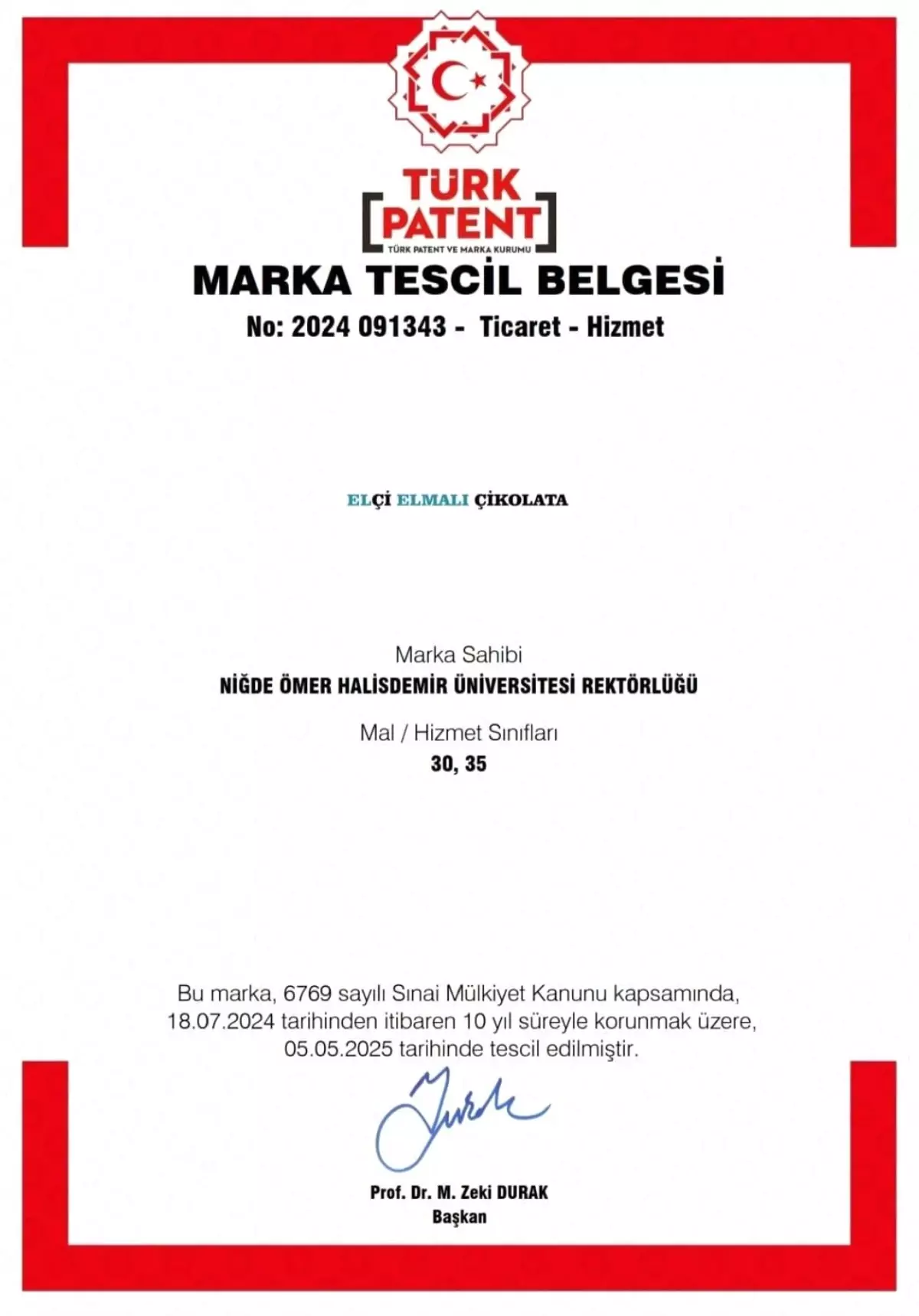 Niğde\'de Yeni Çikolata Markası Tescillendi