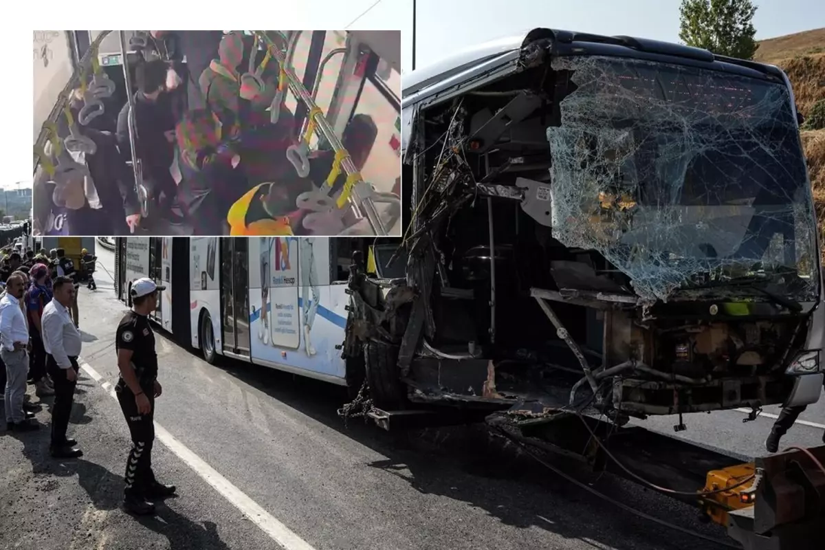 Beylikdüzü\'ndeki metrobüs kazası araç içi kamerasında
