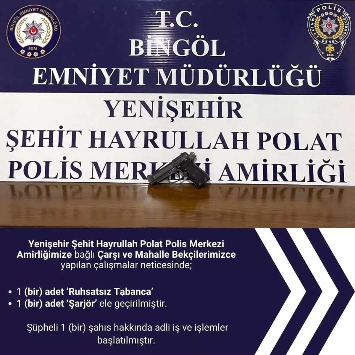 Bingöl\'de ruhsatsız silah ele geçirildi