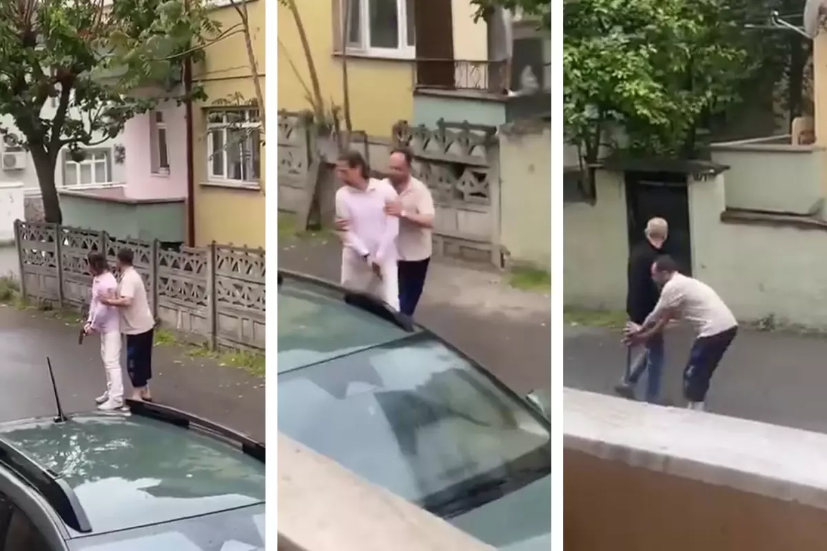 Abartı egzozlu motosikletlileri tabanca ve balyozla kovaladılar