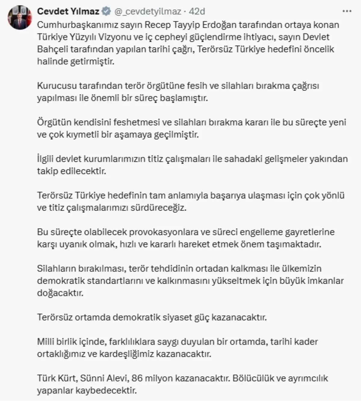 Terörsüz Türkiye hedefi için yeni aşama