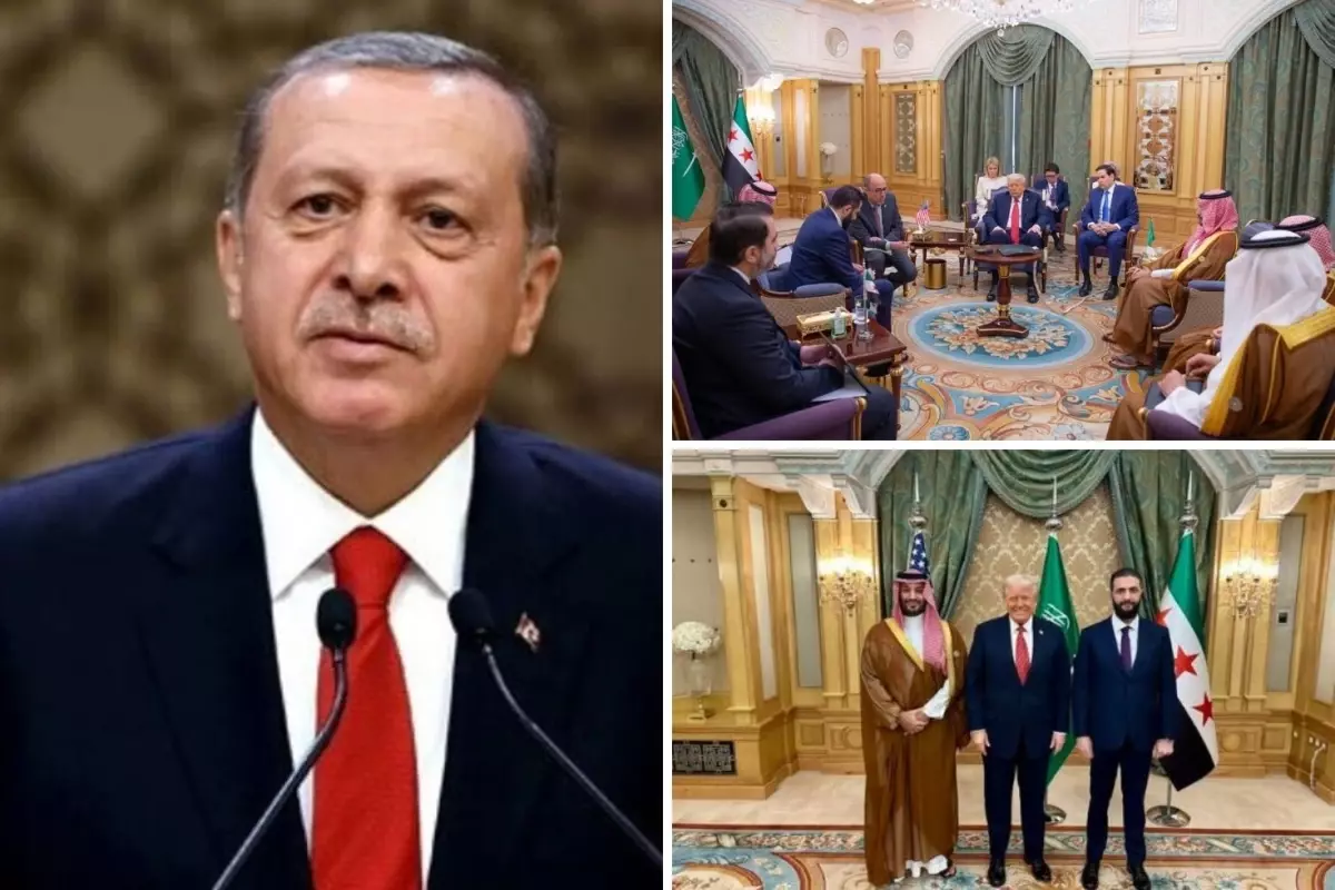 25 yıl sonra bir ilk! Trump ve Şara Riyad\'da görüştü, Erdoğan zirveye telekonferansla katıldı