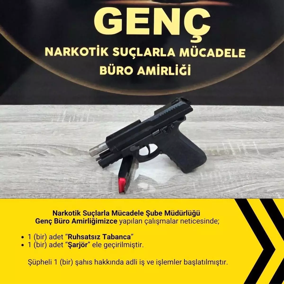 Bingöl\'de Ruhsatsız Tabanca ve Esrar Ele Geçirildi