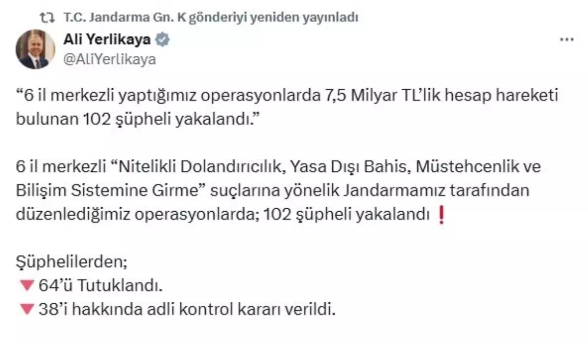 Siber Suç Operasyonunda 102 Şüpheli Yakalandı