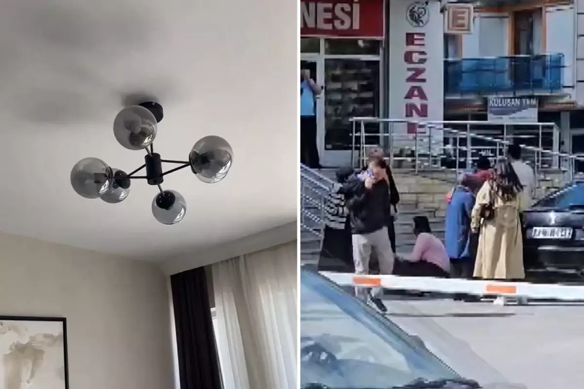 Konya\'da büyük paniğe neden olan deprem anı kamerada