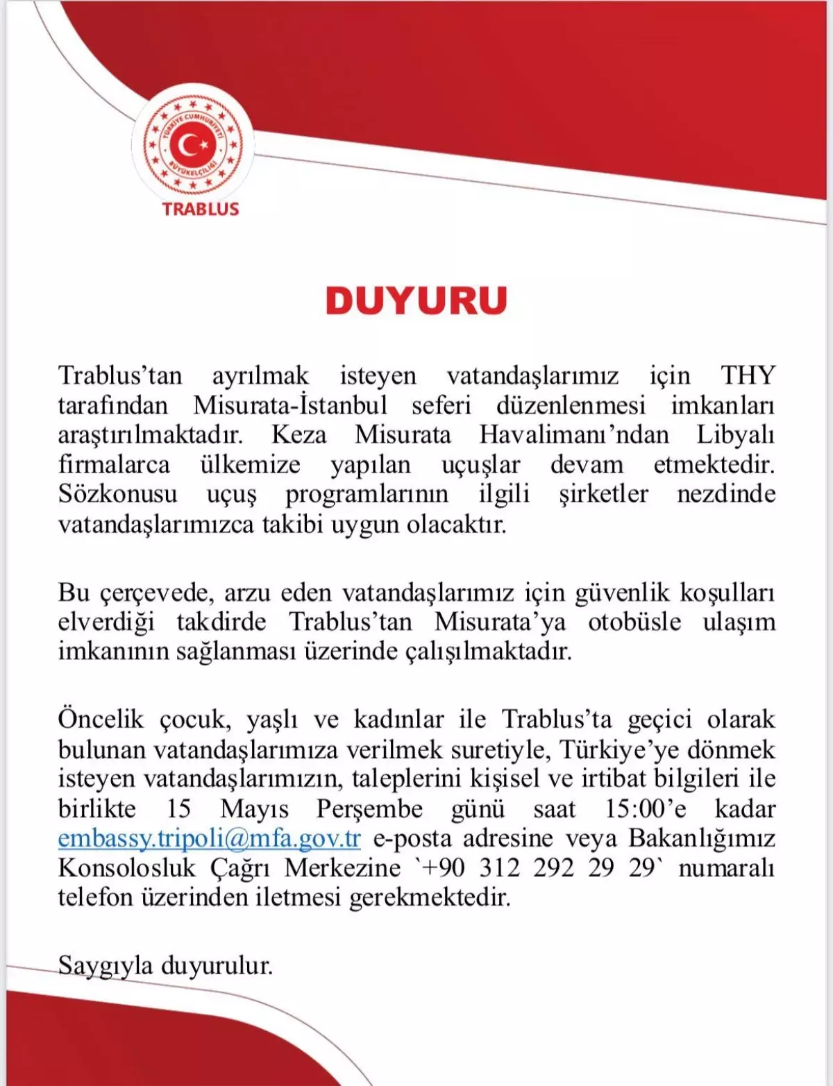Türk Vatandaşları İçin Libya\'dan Tahliye İmkanları