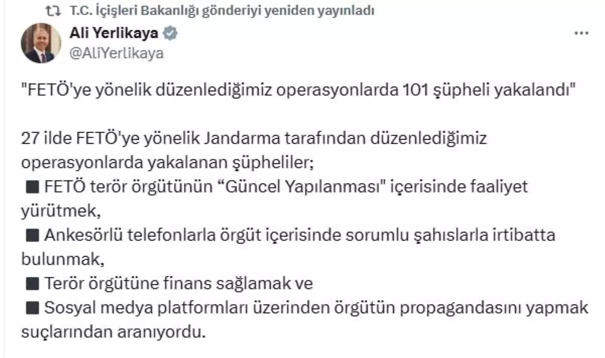 FETÖ\'ye 27 İl\'de Operasyon: 101 Gözaltı