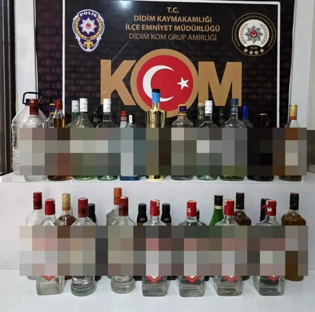 Didim\'de 40 Şişe Kaçak İçki Ele Geçirildi