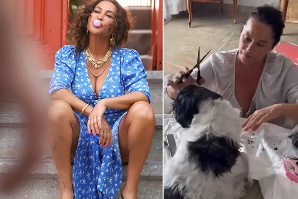 Hülya Avşar köpeğini tıraş ettiği anları yayınladı