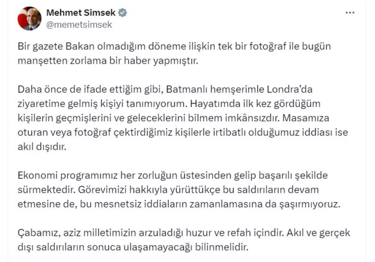Şimşek\'ten Fotoğraf Açıklaması