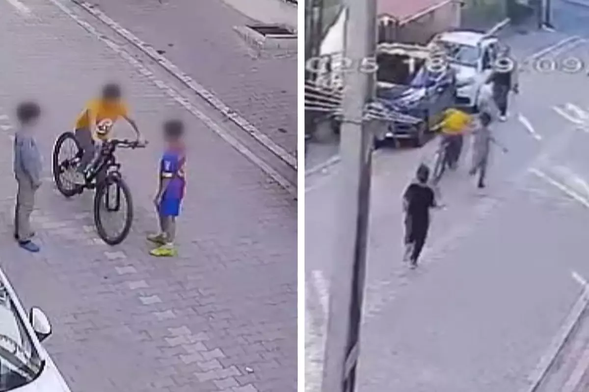 Çaldığı bisikleti arkadaşlarına gösterirken araba çarptı