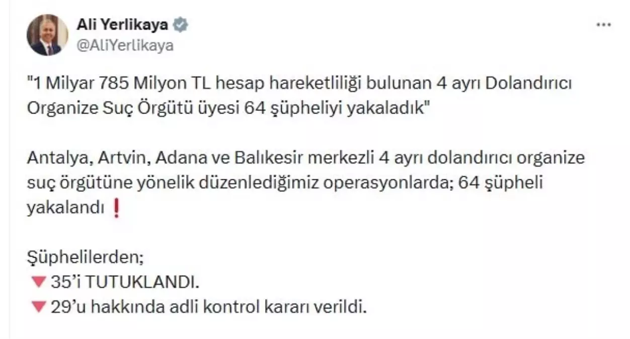 64 Dolandırıcı Yakalandı