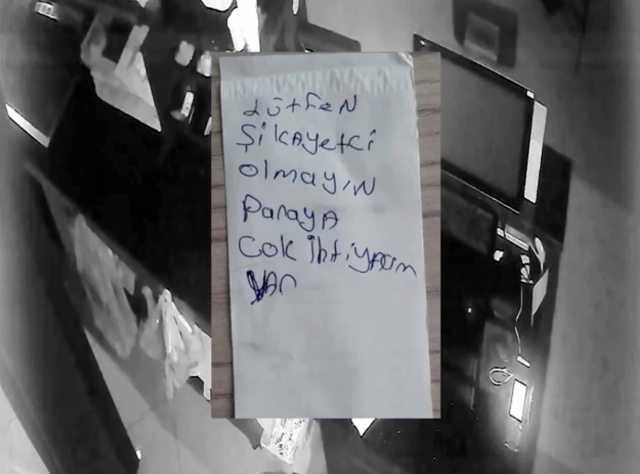 'Lütfen şikayetçi olmayın' notu bırakan hırsız yakalandı