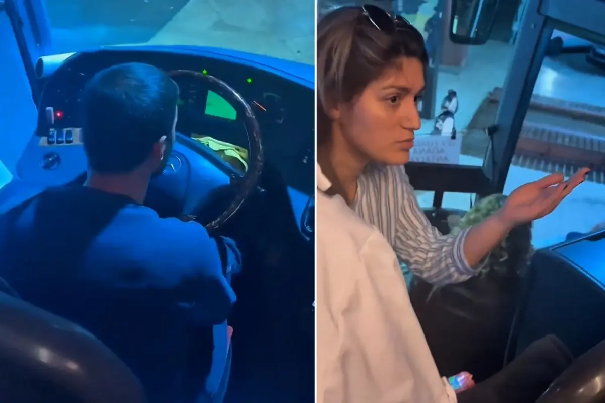 Sürüş süresi dolan şoförün koltuğuna yolcu oturdu, otobüs fena karıştı