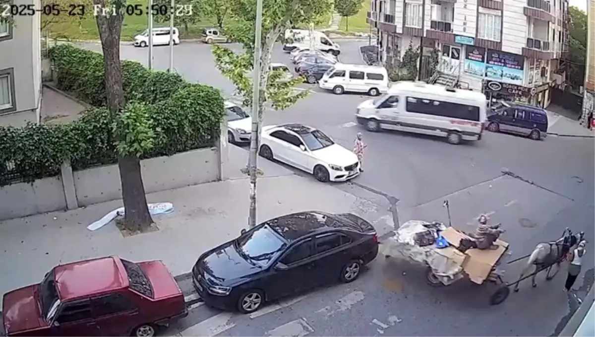 Esenyurt\'ta At Arabası Park Halindeki Araca Çarptı